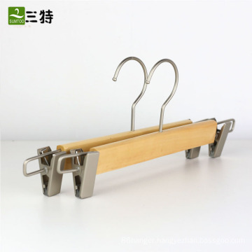 fancy low profile wooden trouser hangers